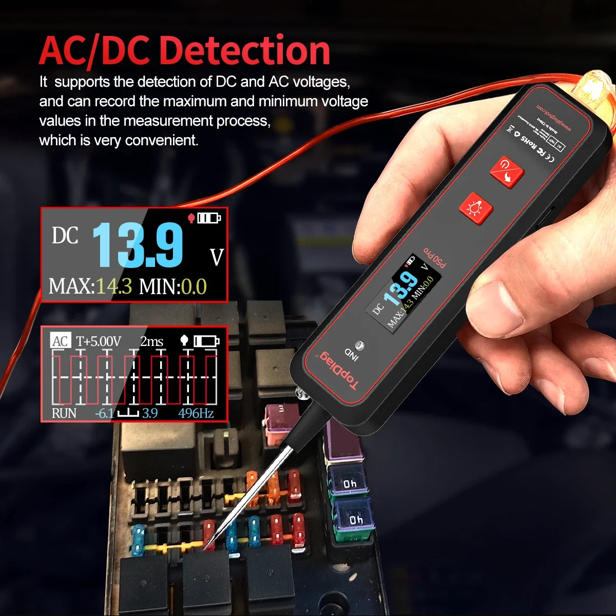 Power Tools Pro - Oscilloscope miniature Topdiag P50pro JDiag, testeur