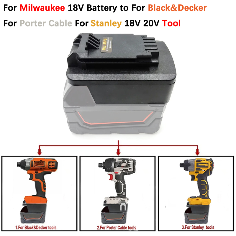 Black+Decker Tool 20V Max - Adaptateur de batterie pour outils électriques,