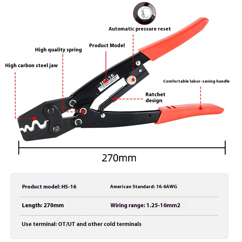 HS-16 pince à sertir cliquet T - Power Tools Japan avis et prix